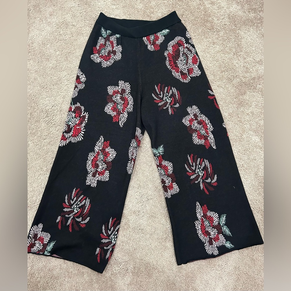 Anthropologie Floral Patterned Wide-Leg Pants